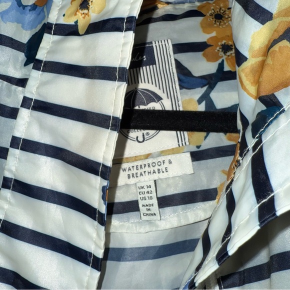 Joules Golightly Floral Striped Women's Rain Jacket - Picture 3 of 6